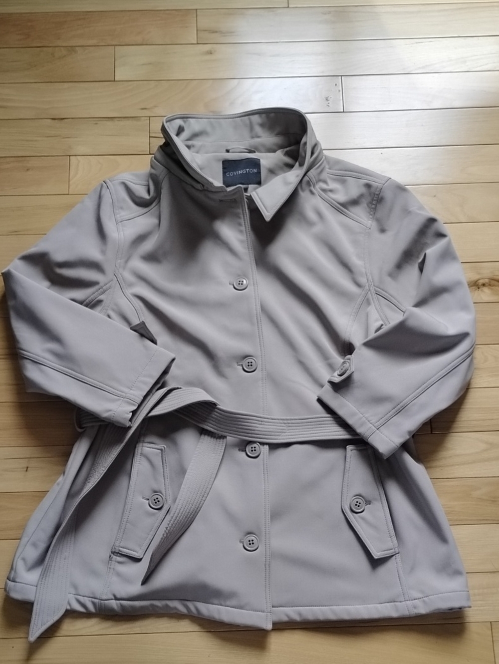 Covington Women's Light Brown Belted Trench Coat Size 3X